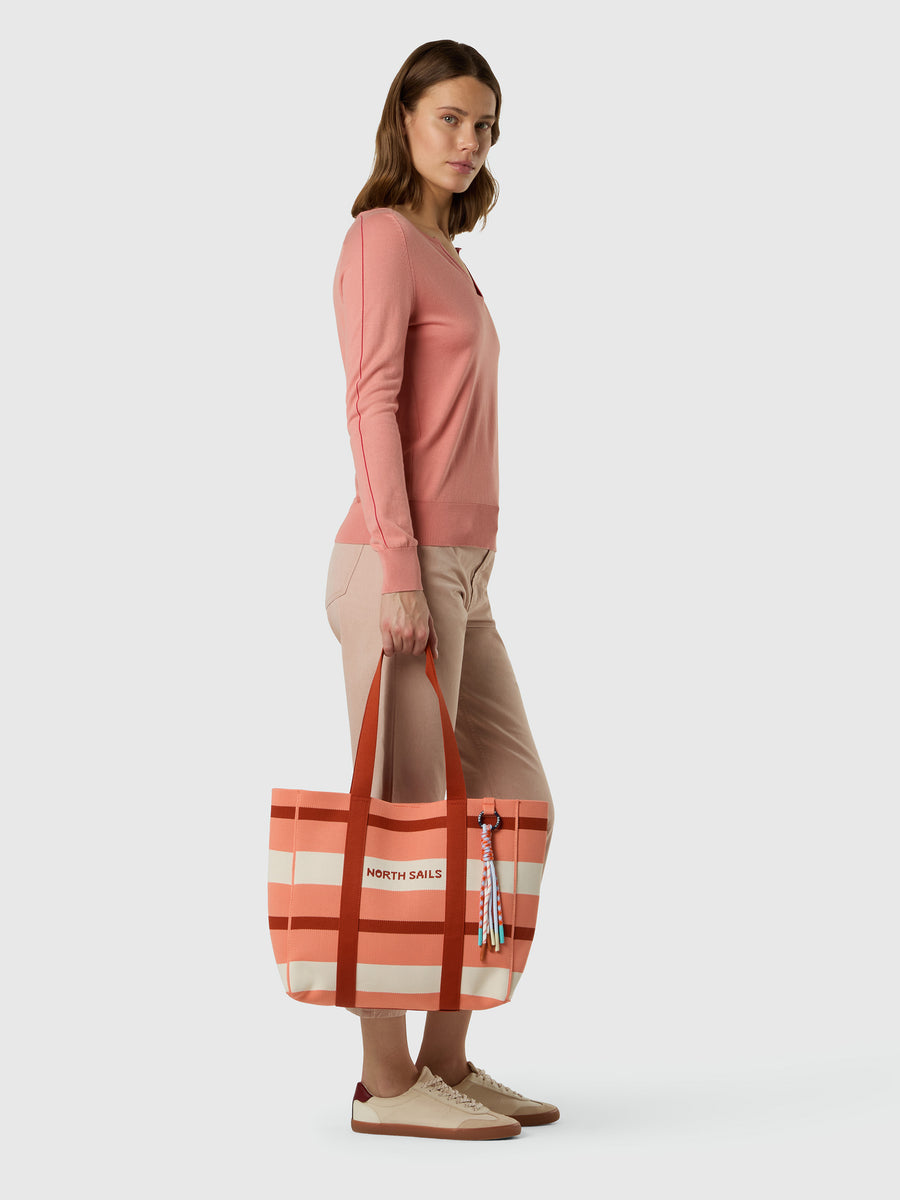 Tote bag in maglia a righec