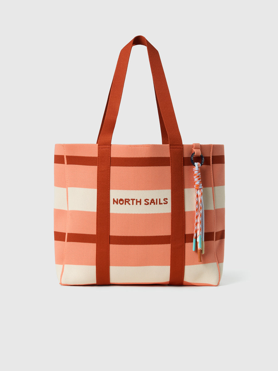 Tote bag in maglia a righec