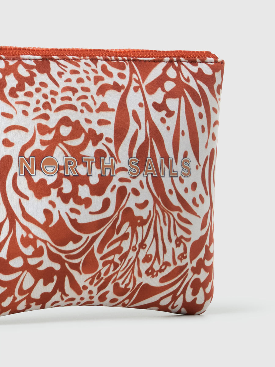 Pouch in scuba con stampa corallo