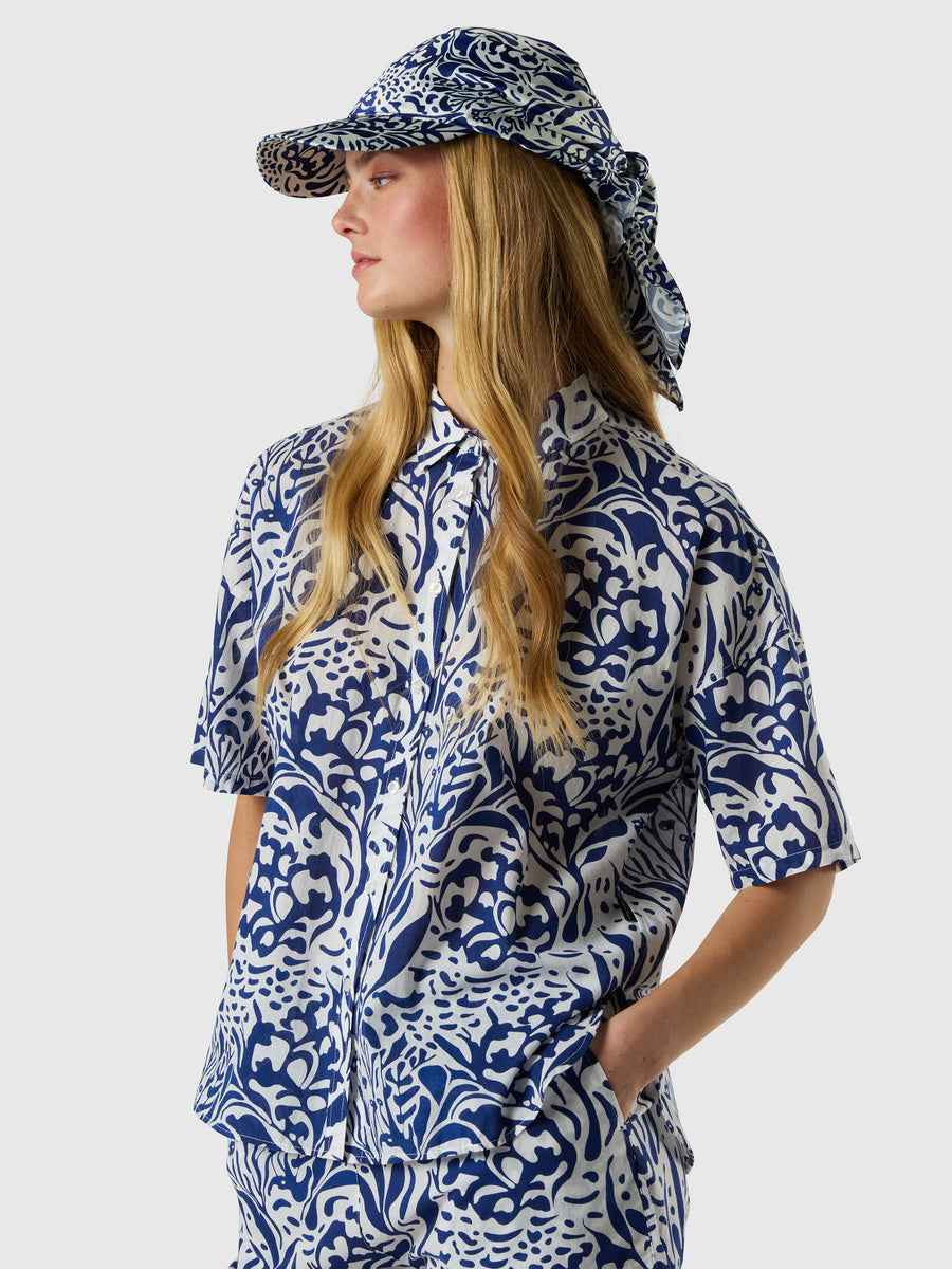 Camicia in mussola con stampa corallo