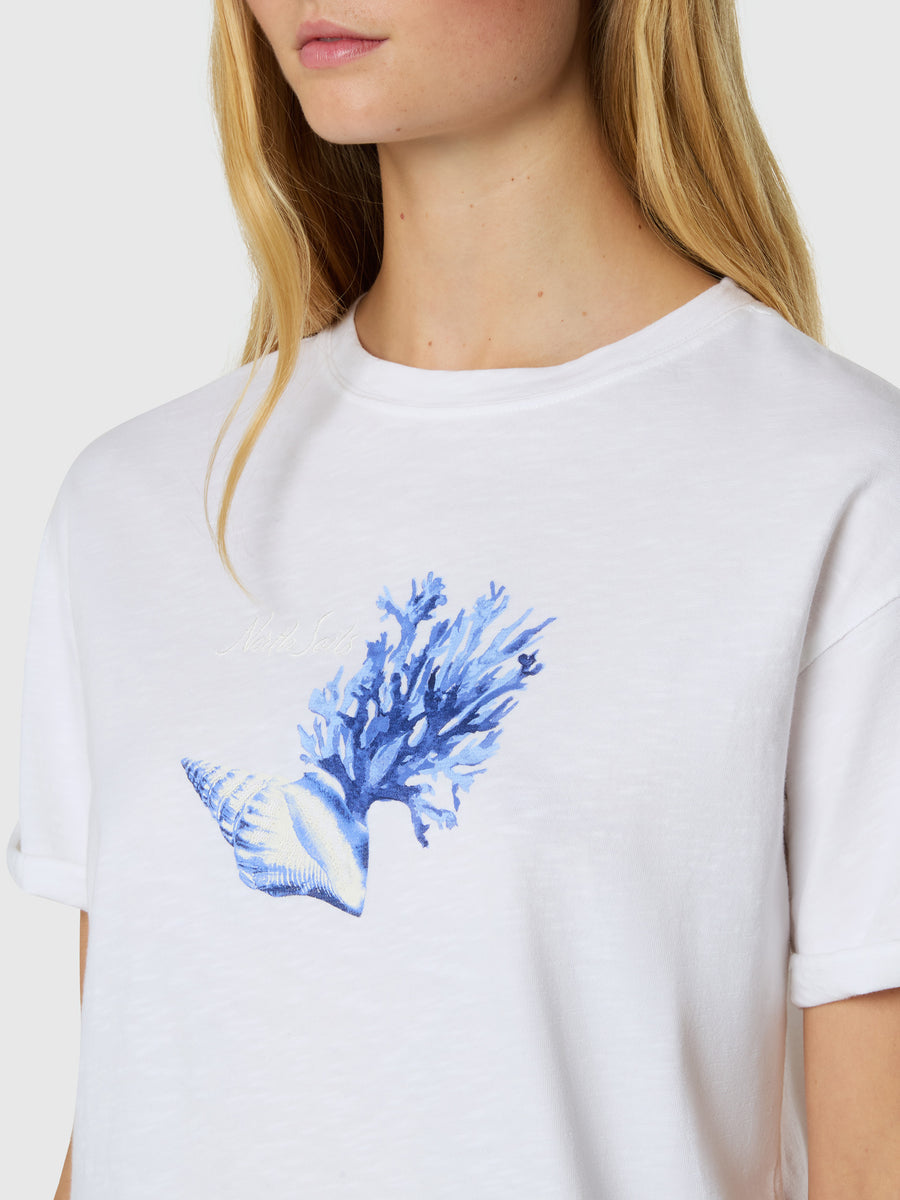 T-shirt con stampa a conchiglia
