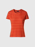 T-shirt a righe fiammata
