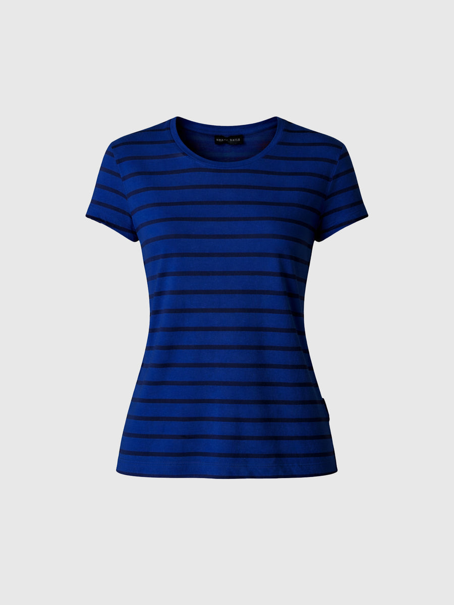T-shirt a righe fiammata