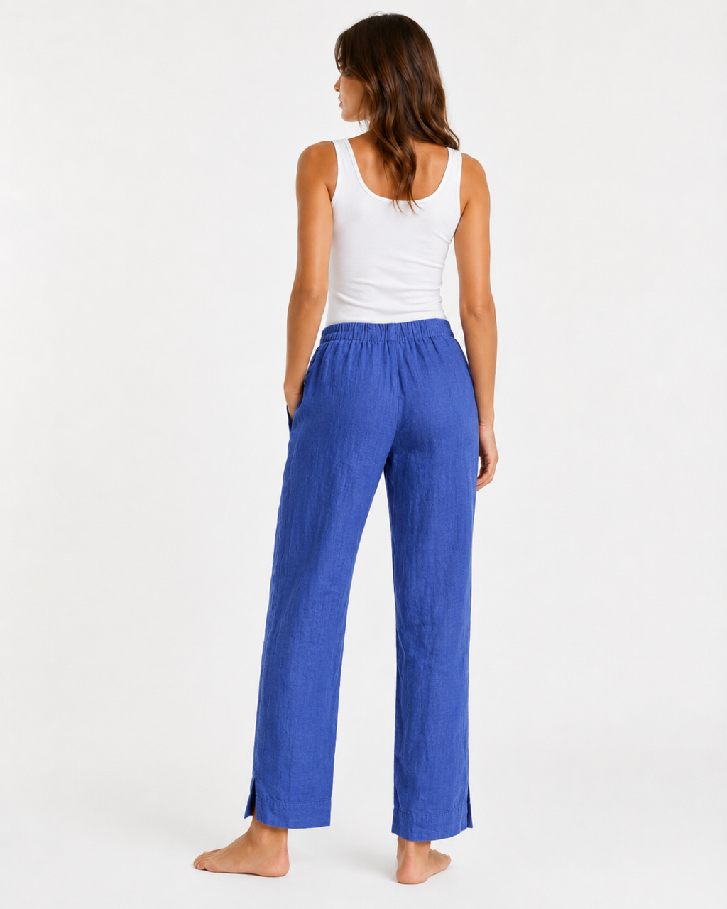 WIDE LEG PANT W/ELASTIC LONG TROUSER