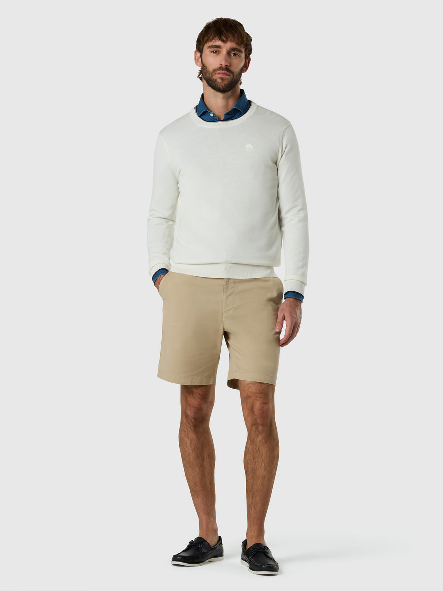 Maglione girocollo con logo tono su tono