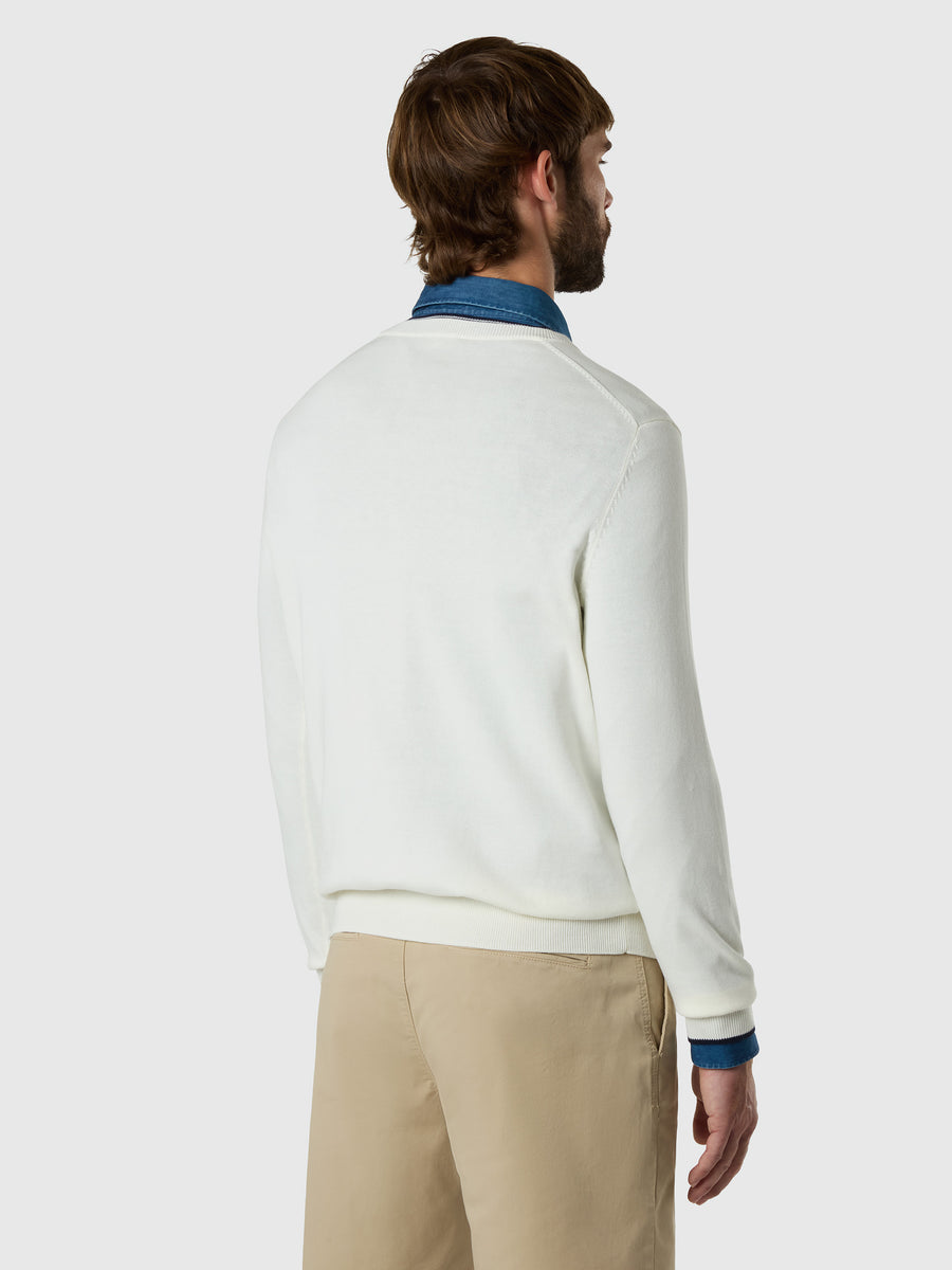 Maglione girocollo con logo tono su tono