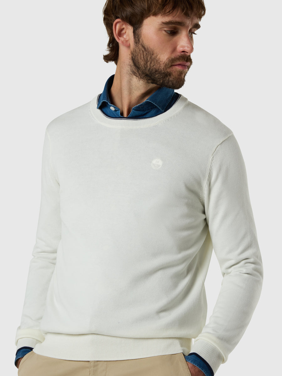 Maglione girocollo con logo tono su tono