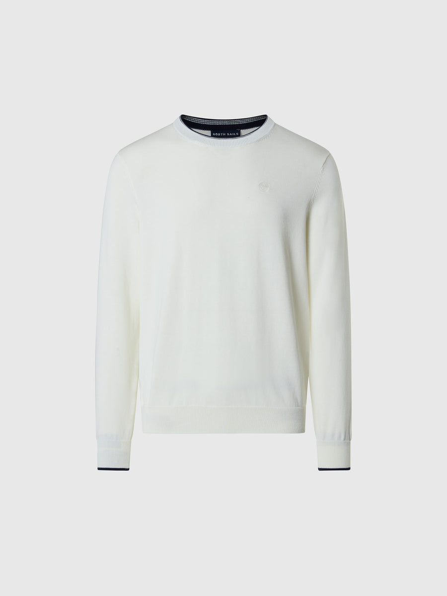 Maglione girocollo con logo tono su tono