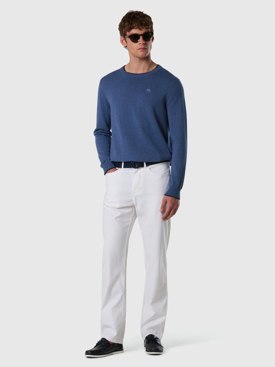 Maglione girocollo con logo tono su tono