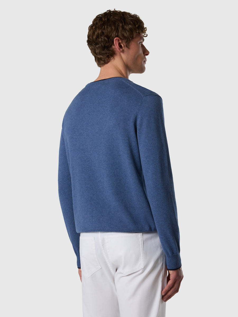 Maglione girocollo con logo tono su tono