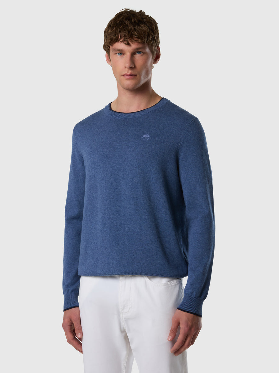 Maglione girocollo con logo tono su tono
