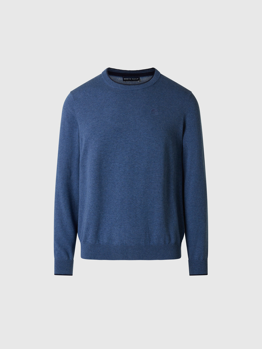 Maglione girocollo con logo tono su tono
