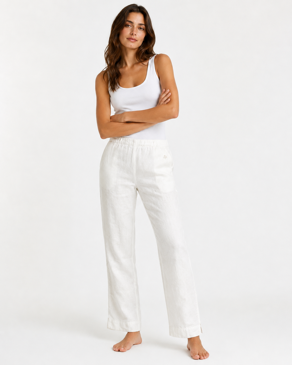 WIDE LEG PANT W/ELASTIC LONG TROUSER