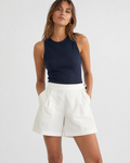 WIDE LEG CHINO SHORT WITH PLEATS