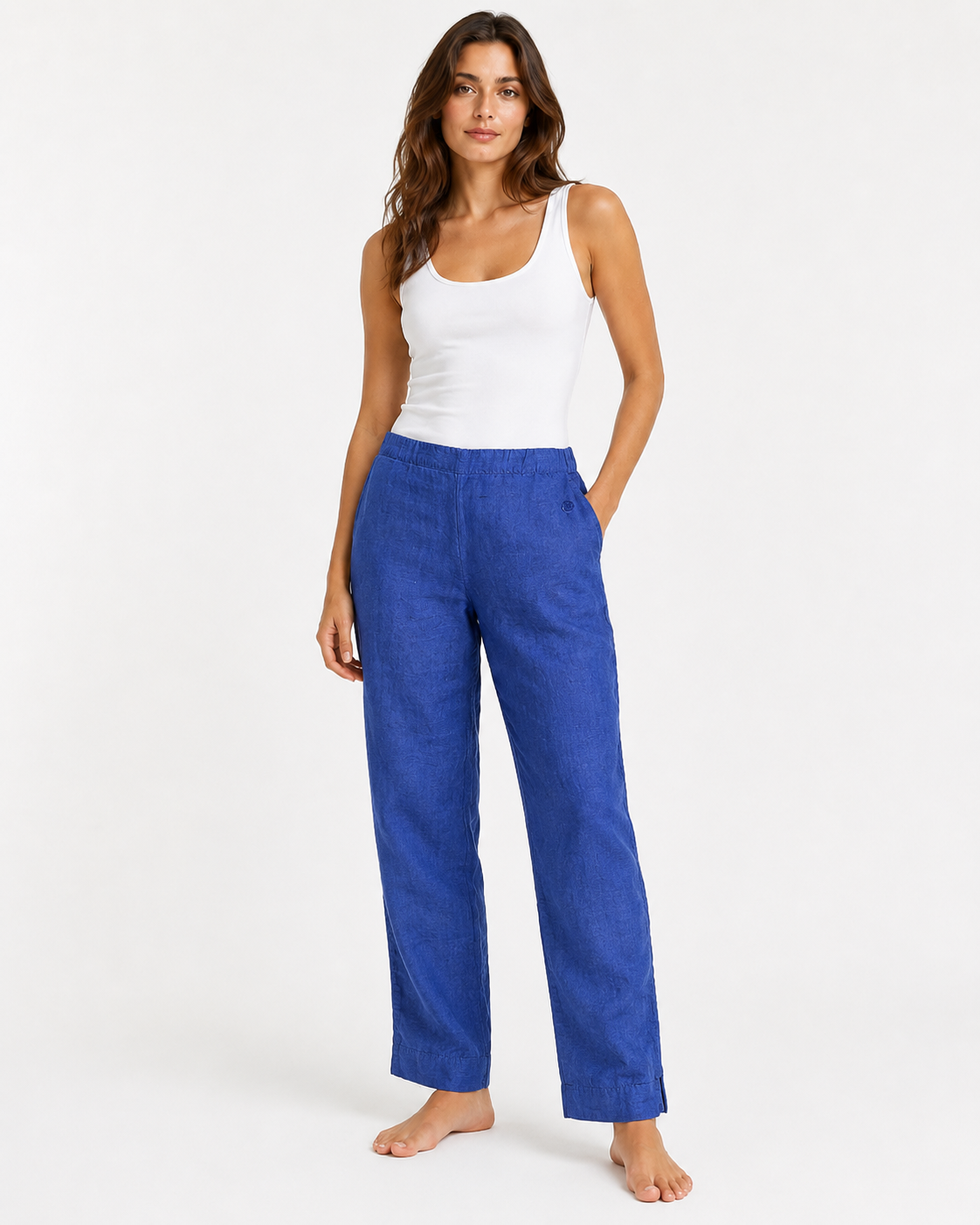 WIDE LEG PANT W/ELASTIC LONG TROUSER