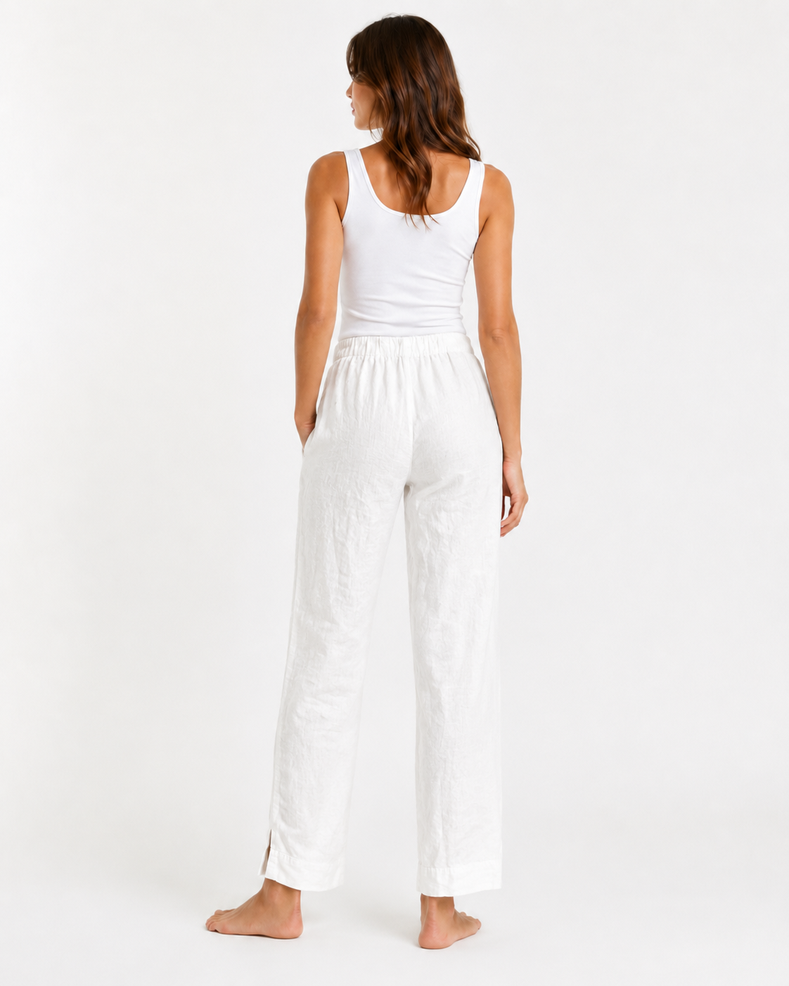 WIDE LEG PANT W/ELASTIC LONG TROUSER